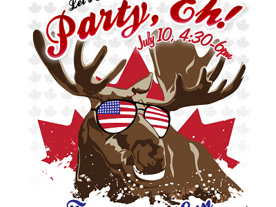 Canadian Event Flyer Illustration canadian american events flyers illustrations moose party summer time vector
