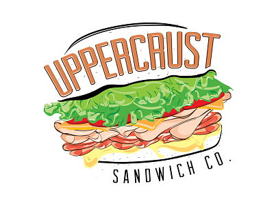 Uppercrust Sandwich Co. Logo branding got so hungry working on this identity logo sandwiches yummy
