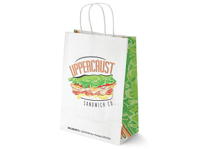 Uppercrust Sandwich Co. Go Bag and packing branding got so hungry working on this identity logo sandwiches yummy