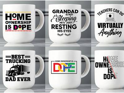 make mug typography design and simple repeated patterns  1