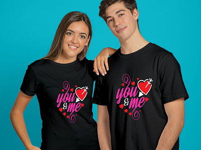 Download Amazing Couple T Shirt Design With Free T Shirt Mockup By Designer Roshid On Dribbble