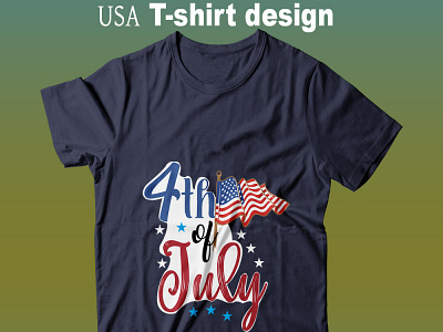 Usa 4th of july t-shirt design with free t-shirt mockup