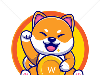 Dog animal coin logo or meme designs