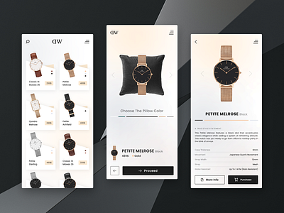 DW watch shop app concept