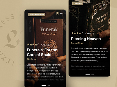 Lexham Press — Mobile Experience Part 2 app audible book church commentary components design system jesus kindle library ministry mobile product design publisher publishing puritans reader resources series sermon