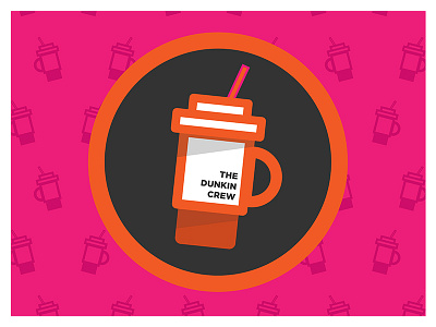 TheDunkinCrew coffee crew dunkin dunkin donuts flat icon illustration line art logo mark tumbler vector