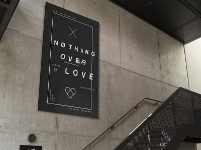 Nothing Over Love camp christian church cross distorted heart icon mark poster series warped text youth