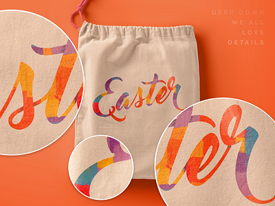 Easter Details bag church easter jesus lettering merch paint patch script series sermon