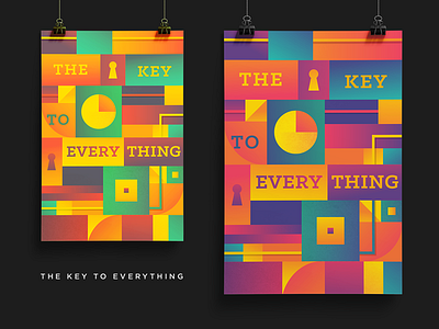 THE KEY TO EVERYTHING everything gradient key keyhole poster print series sermon vector