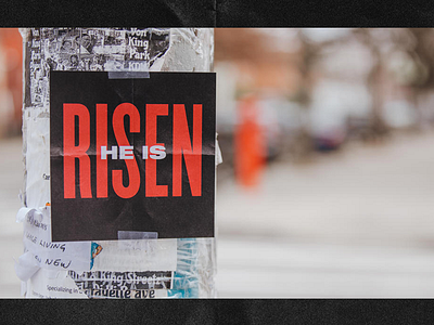 He is Risen church east easter easter flyer hillsong jesus letterbox new york city nyc promo promotion tall type