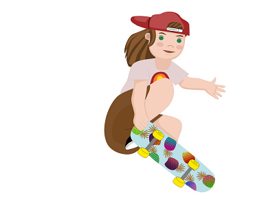 Girl Skateboarding illustration skateboarder vector