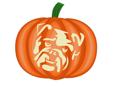 Bulldog Jack-o-lantern bulldogs halloween illustration jackolantern