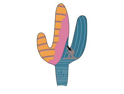 Cactus Wave cactus illustration surfing vector wave