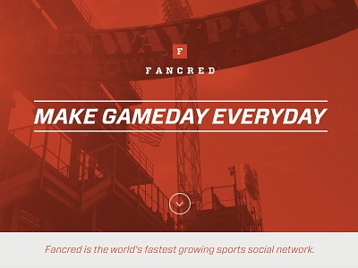 Fancred About Site (full version attached) clean flat homepage minimal parallax responsive social sports typography ui ux website