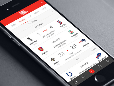 Fancred Scores Preview design flat ios mobile navigation scores simple sports ui ux