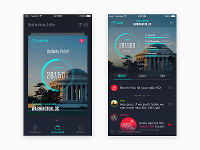 Group Fitness Tracker design fitness flat ios mobile ui ux