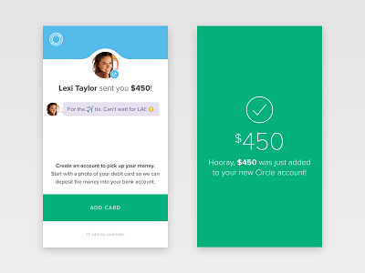 Circle Shared Payment Experience (Mobile) clean design flat mobile payments simple ui ux