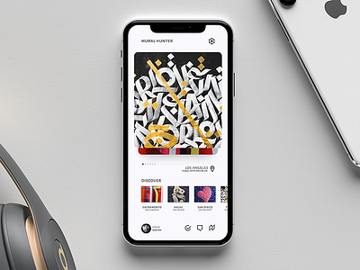 Mural Hunter | Concept ios app iphone x sketch uiux