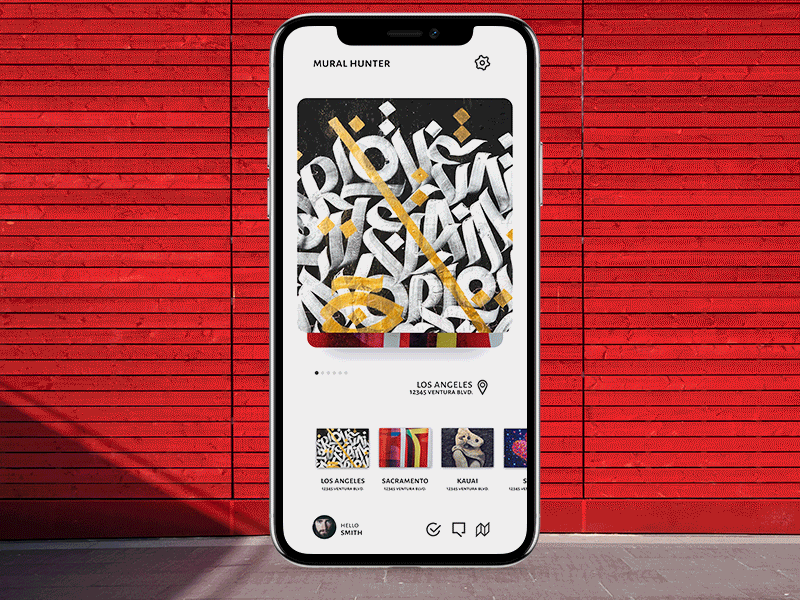 Mural Hunter | Concept animation ios app iphone x sketch uiux