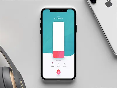 Track Your Daily Water Consumption animation clean design design dribbble drink health ios app iphone x principal principle app sketch ui uiux ux water