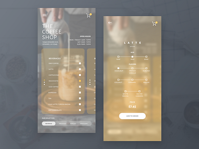 The Coffee Shop clean design design dribbble drink ios app iphone x sketch ui uiux ux