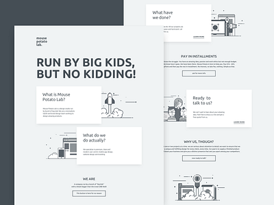 Mouse Potato Lab Landing Page clean design design dribbble landing page sketch uiux