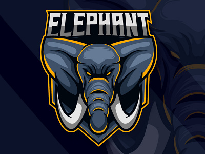 Elephant E-sport Logo Template animal branding design elephant esport game gaming graphic design illustration logo sport template vector wild