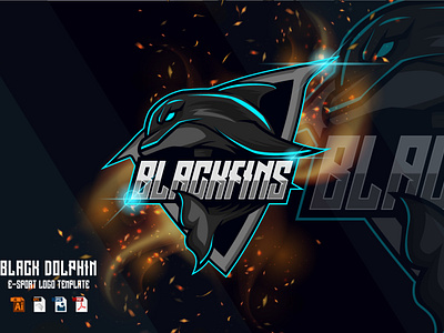 Dolphin E-sport Logo Template