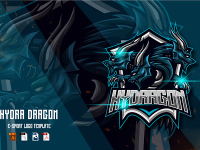 Hydra Dragon E-sport Logo Template