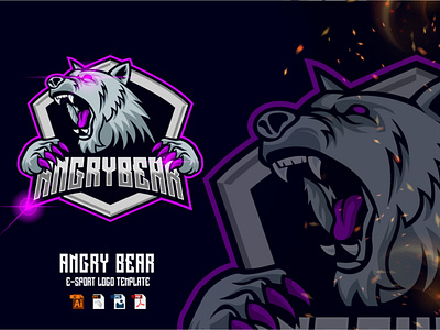 Bear E-sport Logo Design Template