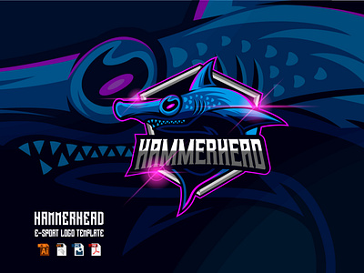 Hammerhead E-sport Logo Design Template