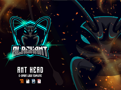 Ant E-sport Logo Design Template Vector