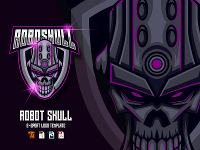 Skull E-sport Logo Design Template Vector design emblem esport graphic design illustration logo mascot mecha robot skull sport template vector