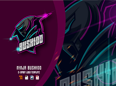 Ninja Bushido E-sport Logo Design assassin design esport game gamer gaming graphic design illustration japan logo mascot ninja sport vector