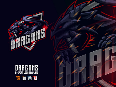 Dragon E-sport Logo Design Template