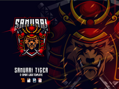 Tiger Samurai E-sport Logo Design