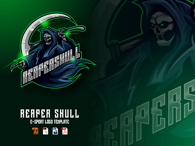 Reaper Skull E-sport Logo Design