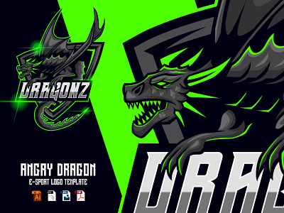 Angry Dragon E-Sport Logo Design