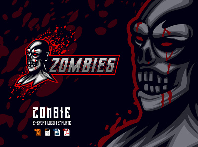 Zombie E-sport Logo Design Template design esport game gamer gaming graphic design illustration logo plague sport vector virus zombie