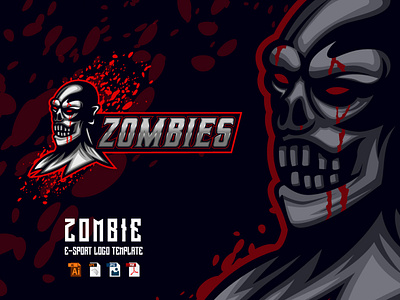Zombie E-sport Logo Design Template