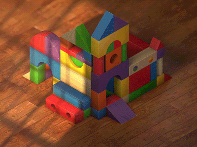 “Play.” (Building Blocks) 3d after effects animation building blocks c4d cinema 4d play