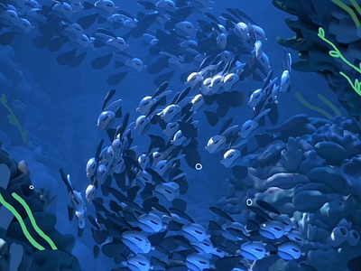 Fish Flock Shot - Blend Titles 3d animation blend c4d cinema 4d motion design motion graphics