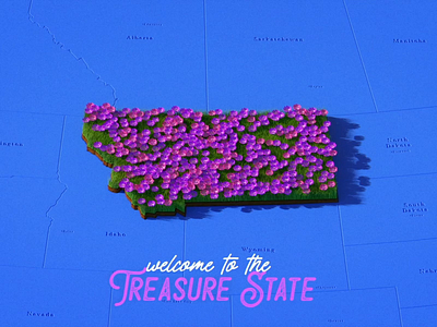 Welcome to the Treasure State 2d animation 3d after effects animation c4d cinema 4d design illustration motion design motion graphics