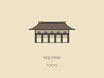 Meiji Shrine, Tokyo icon illustration japan shrine temple tokyo travel