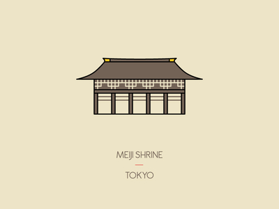 Meiji Shrine, Tokyo icon illustration japan shrine temple tokyo travel
