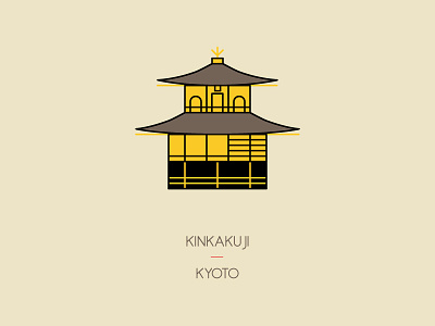 Kinkaku-ji, Kyoto golden icon illustration japan kyoto shrine temple travel
