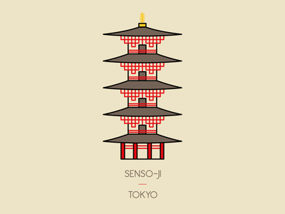 Senso-ji, Tokyo asakusa icon illustration japan senso ji shrine temple tokyo travel