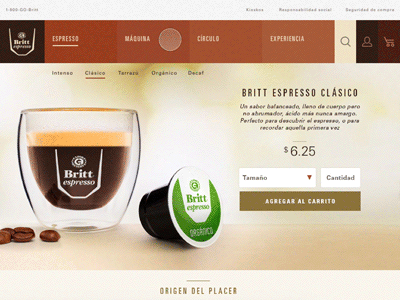Navigation Functionality - Britt Espresso coffee interface navigation prototyping search ui
