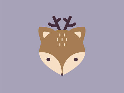 Little deer animal deer design head icon illustration