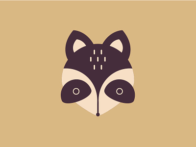 Little raccoon animal design head icon illustration raccoon